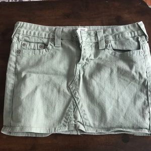 True Religion light green denim skirt